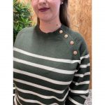 Conjunto Jersey Rayas Botones   Pantalón Punto