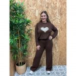 Conjunto Punto Jersey Corazón   Pantalón