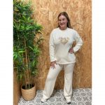Conjunto Punto Jersey Corazón   Pantalón
