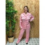 Pijama Raso Corazones Abotonado