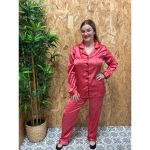 Pijama Raso Corazones Abotonado