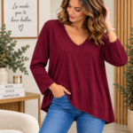 Blusa Básica Cuello en Pico - Imagen 2