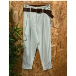 Pantalón Elegante Bolsillo Cargo   Cinto