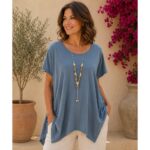Camisa Básica   Collar Picos Asimétricos