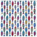 Pañuelo de Seda Peces 70x70