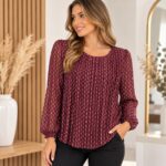 Blusa Plisada Hojas