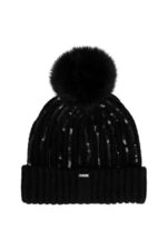 Gorro de punto negro con lentejuelas