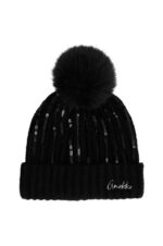 Gorro de punto negro con lentejuelas