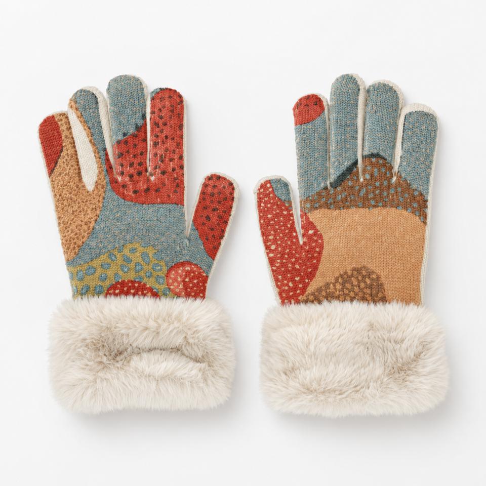 Guantes de punto multicolor