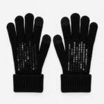 Guantes de punto negros con lentejuelas
