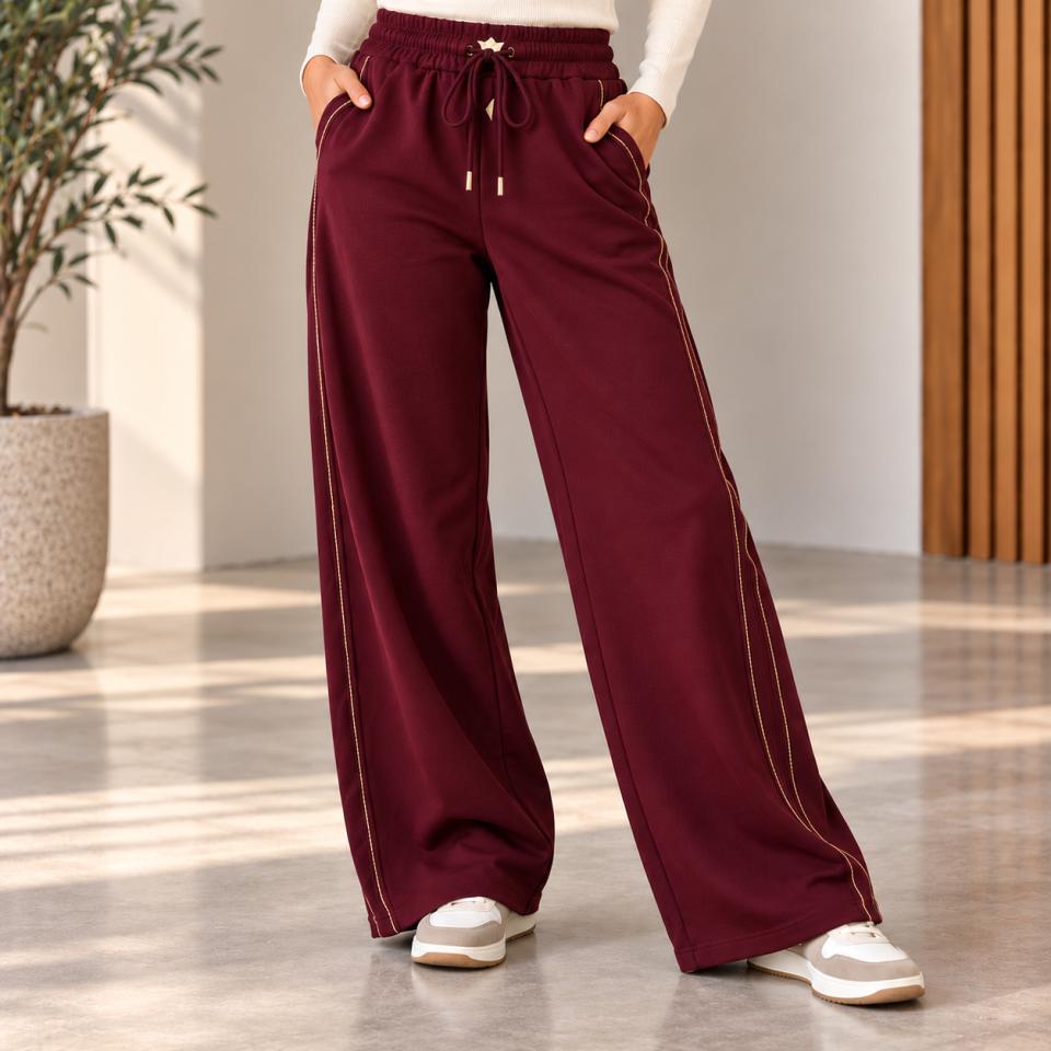 Pantalón Chándal Pespunte Lateral Dorado