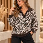 Sudadera Capa de Aire con Cuello Estampada